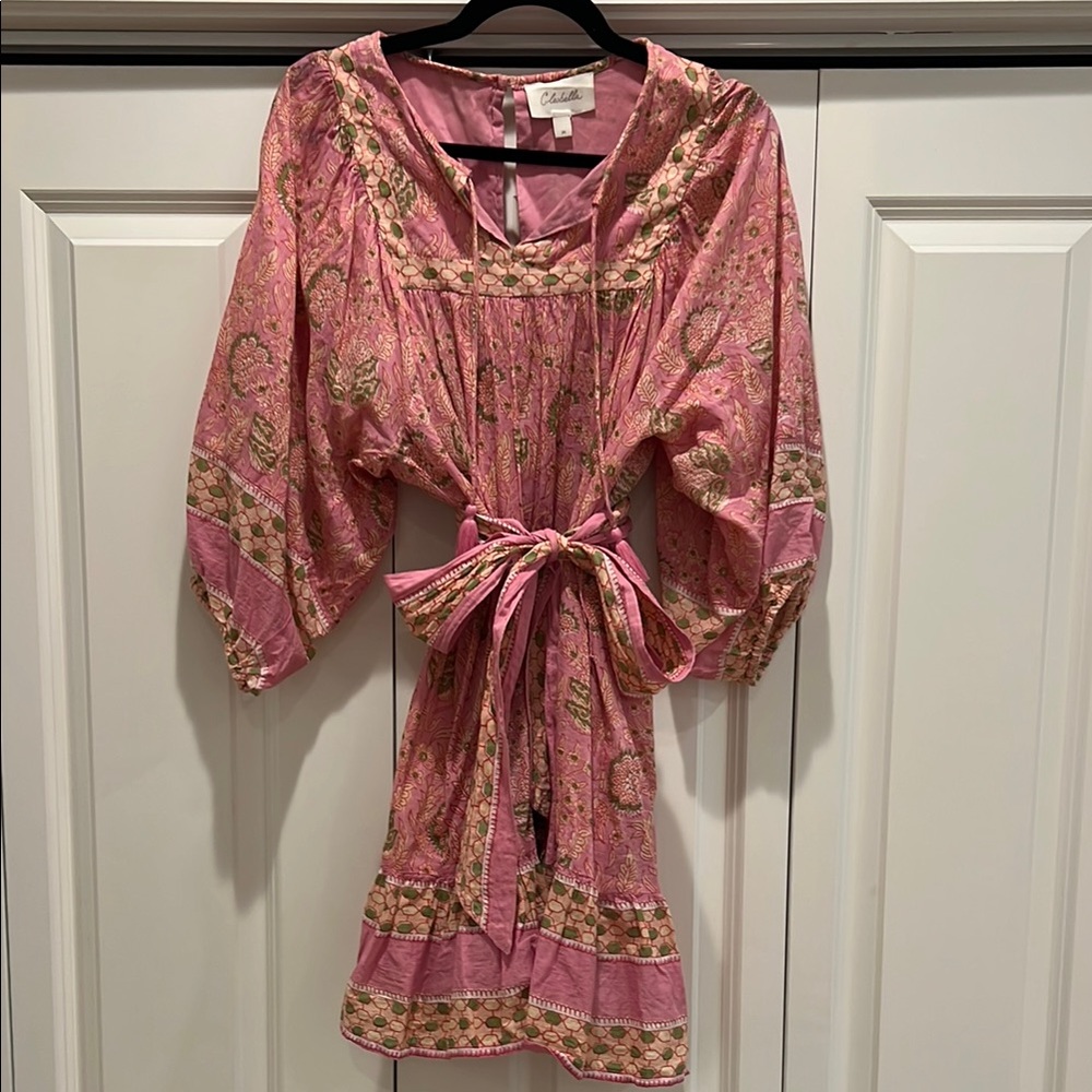 Pink Cleobella Dress with Tie Waist